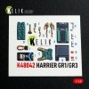Kelik K48042 Harrier GR1/GR3 interior 3D decals for Kinetic kit (1/48)